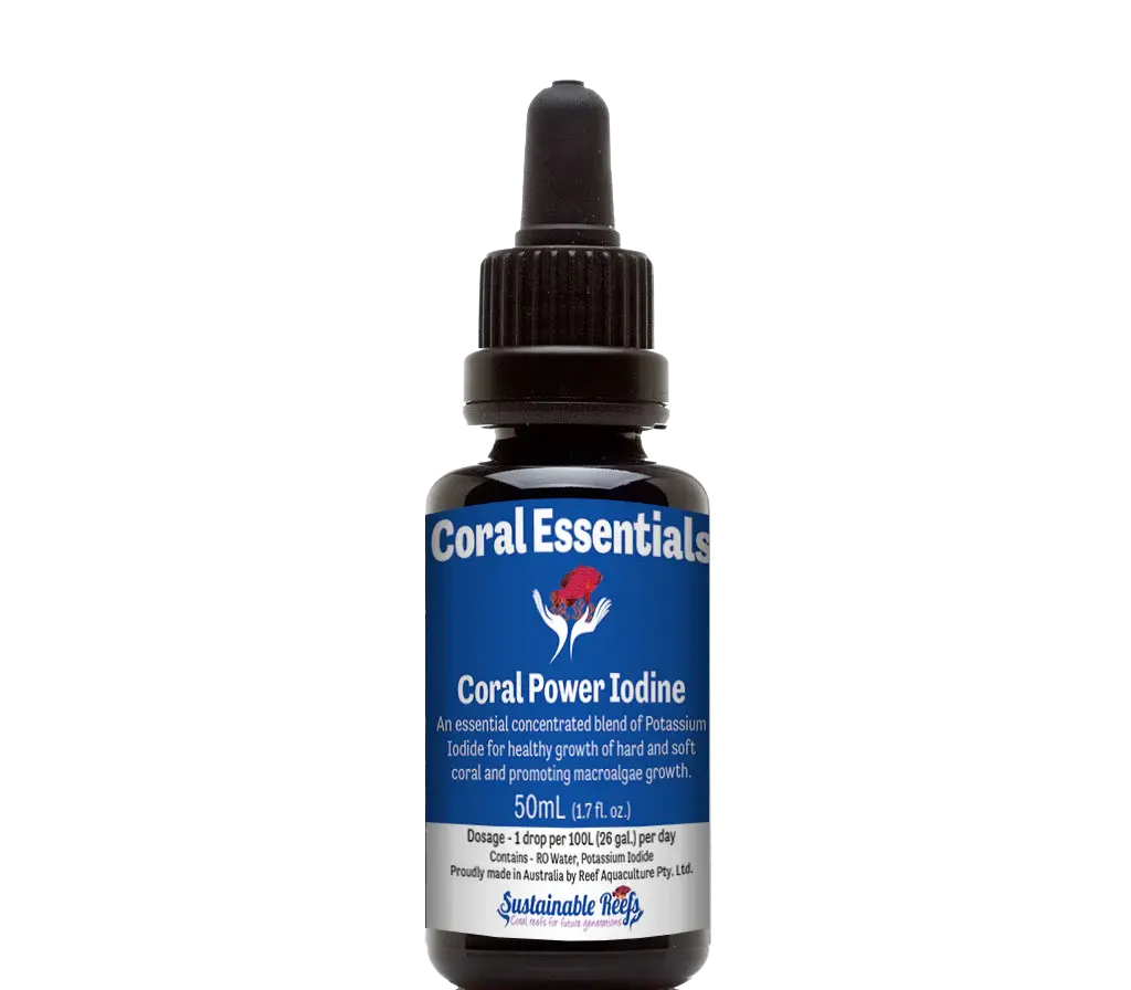 Coral Essentials - Coral Power Iodine 50ml Coral Essentials - Coral Power Iodine 50ml Pet Supplies Coral Essentials - Coral Power Iodine 50ml Zeo Box Reef Aquaculture